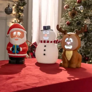 talking animated blink snowman with built in projector speaker plugn play