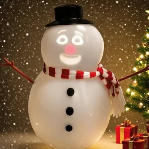 talking animated blink snowman with built in projector speaker plugn play