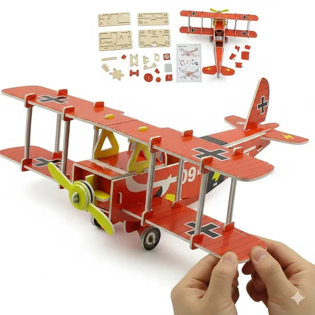 HOT SALE Aishang DIY 3D Paper Puzzle Airplane Model Kids Educational STEM Assemb - Image 2